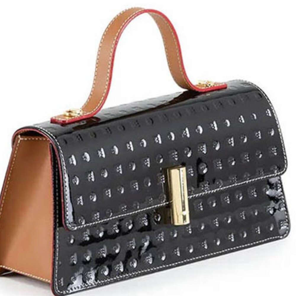 Arcadia Black and Tan Satchel